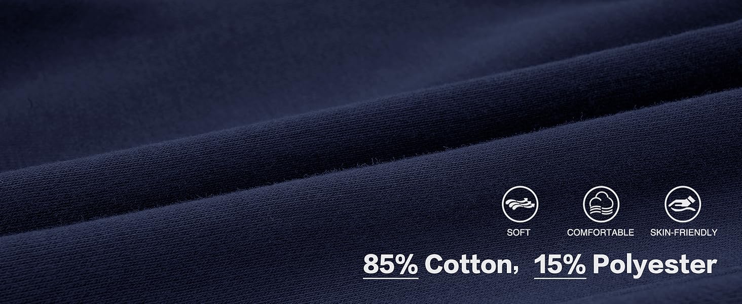 85% cotton, 15% polyester