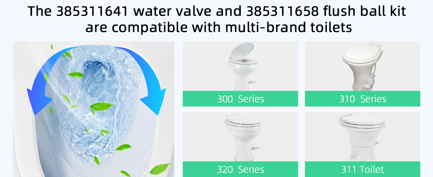 2 Sets Upgraded 385311641 RV Toilet Water Inlet Valve Kit