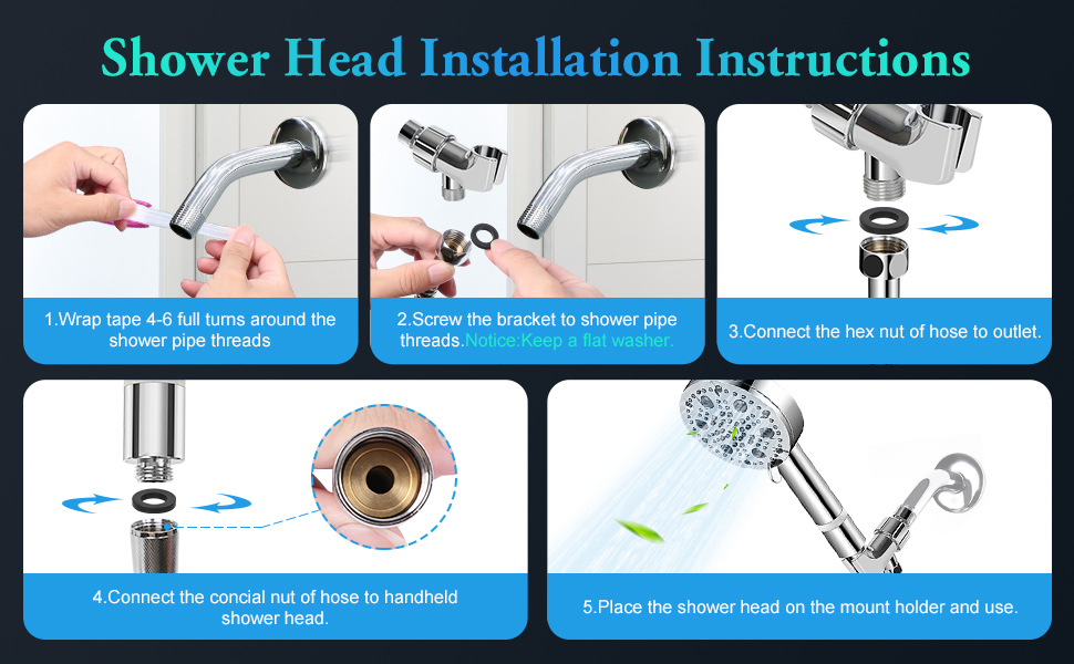 Filtered Shower Head, Power High Pressure Water Softener Filtered