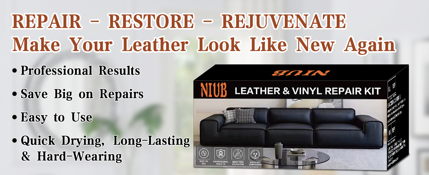 NIUB 10 Colors Leather Repair Kit Sofa and Furniture
