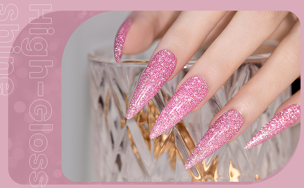 Pink Glitter Gel Nail Polish