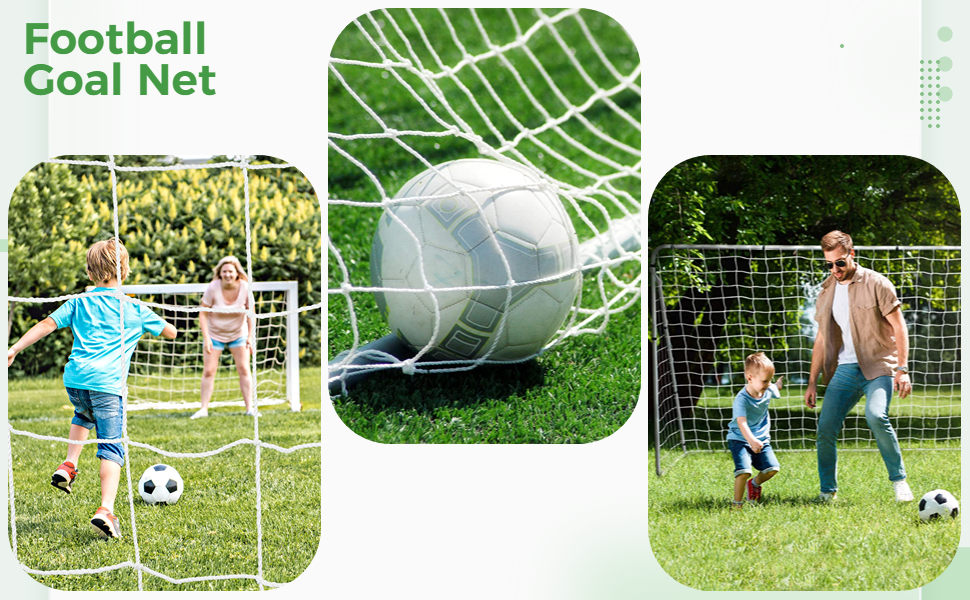 Football Goal Net, 12x6ft Soccer Replacement Goal Net, ImpactResistant