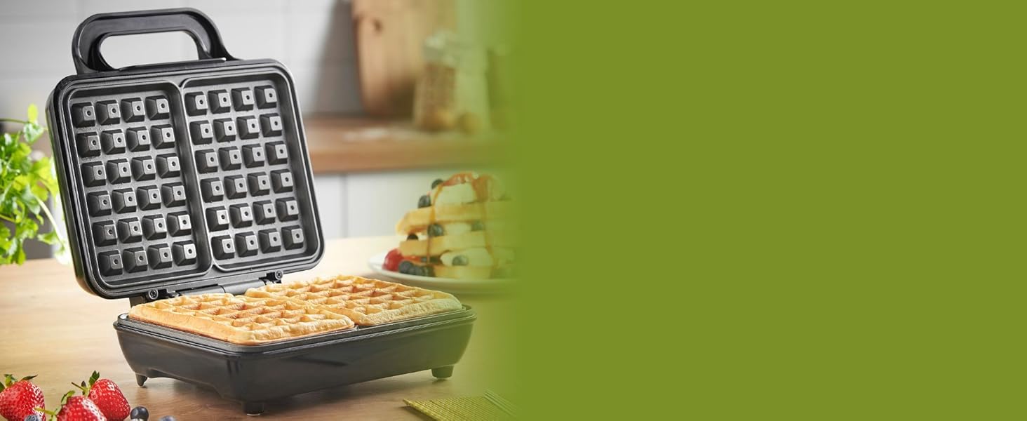 VonShef Waffle Maker Machine Waffle Iron with Non Stick Plates, 1000W