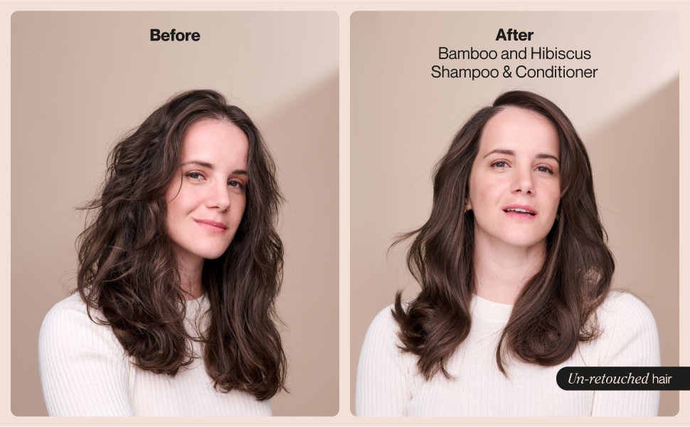 Suave Bamboo & Hibiscus Shampoo and Conditioner Before and After