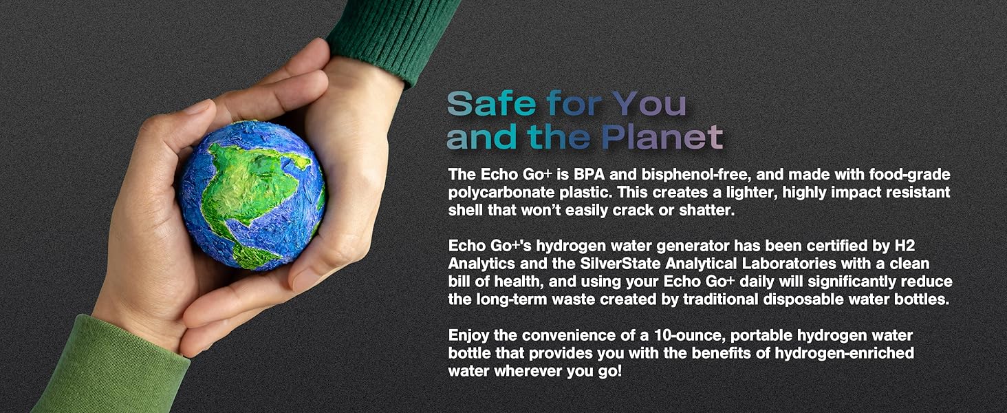 Echo Go+ Hydrogen Water bottle H2 Analytics