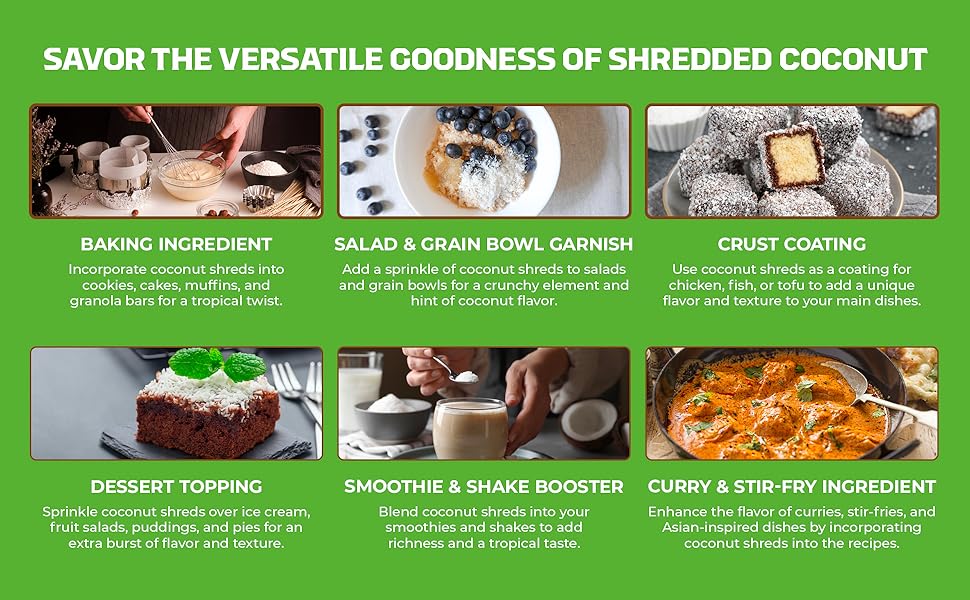Organic Fine Shredded Coconut Flakes 8 Oz, Unsweetened, Desiccated, Coconut