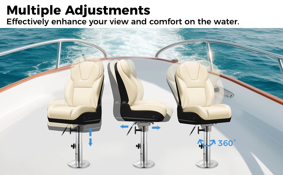 yeesport Aluminum Alloy Boat Seat Pedestal, Boat Chair Base