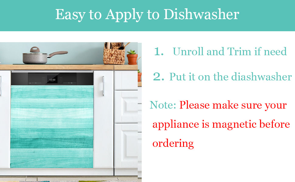 Teal Turquoise Dishwasher Cover Panel,Dishwasher