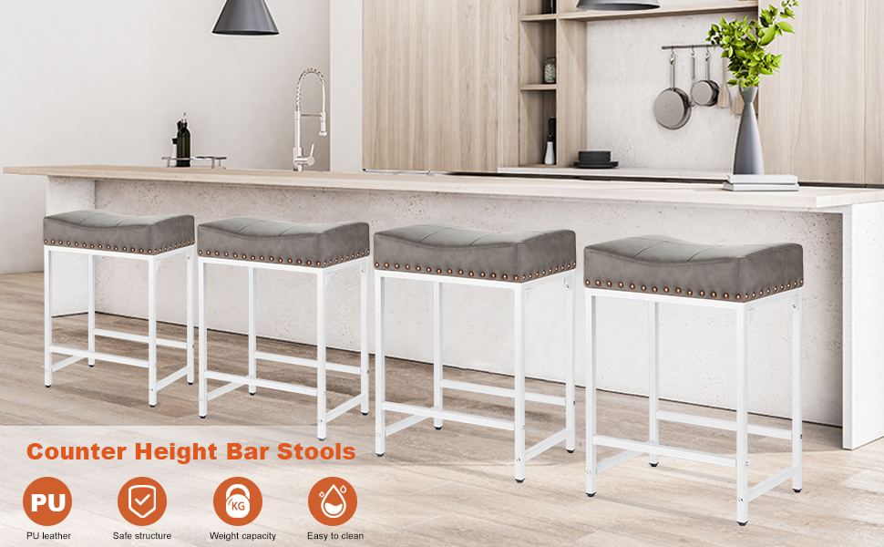 FLYZC Bar Stools Set of 4, 24" Counter Height Bar Stools