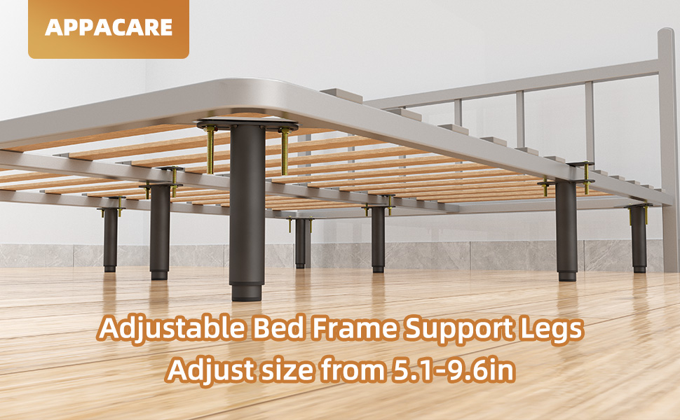 appacare 2PCS Adjustable Bed Support Legs Bed Frame