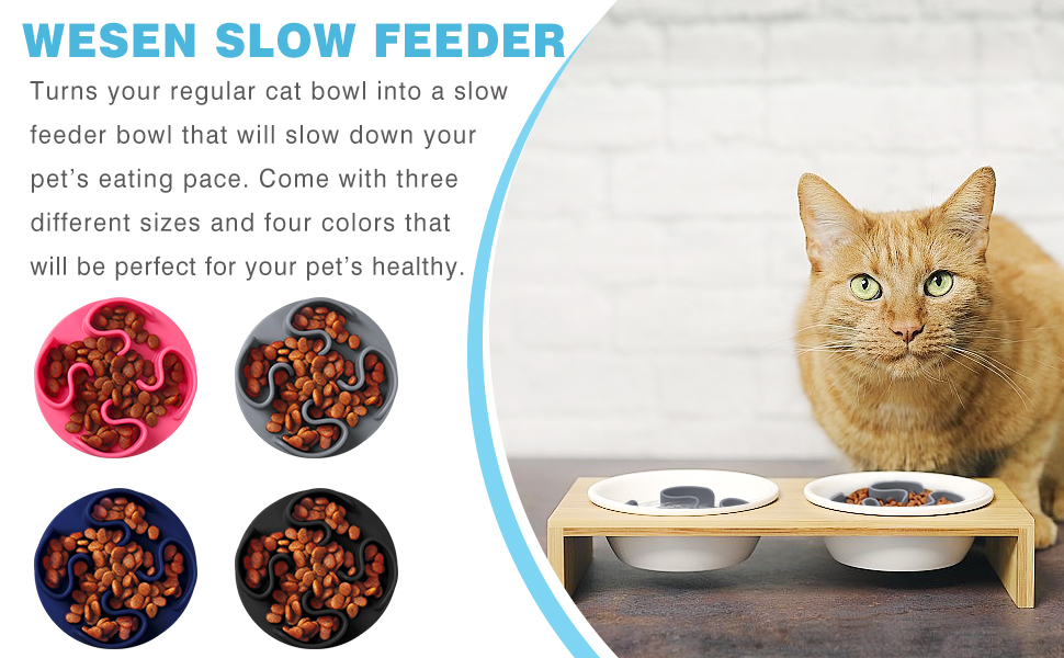 WESEN Dog/Cat Slow Feeder Bowl Insert, Slow Down Pet