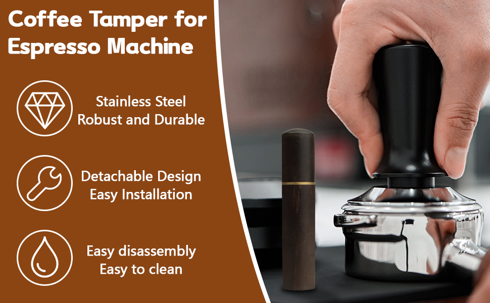 Espresso Tamper 51mm & Espresso Stirrer, Coffee Tamper for