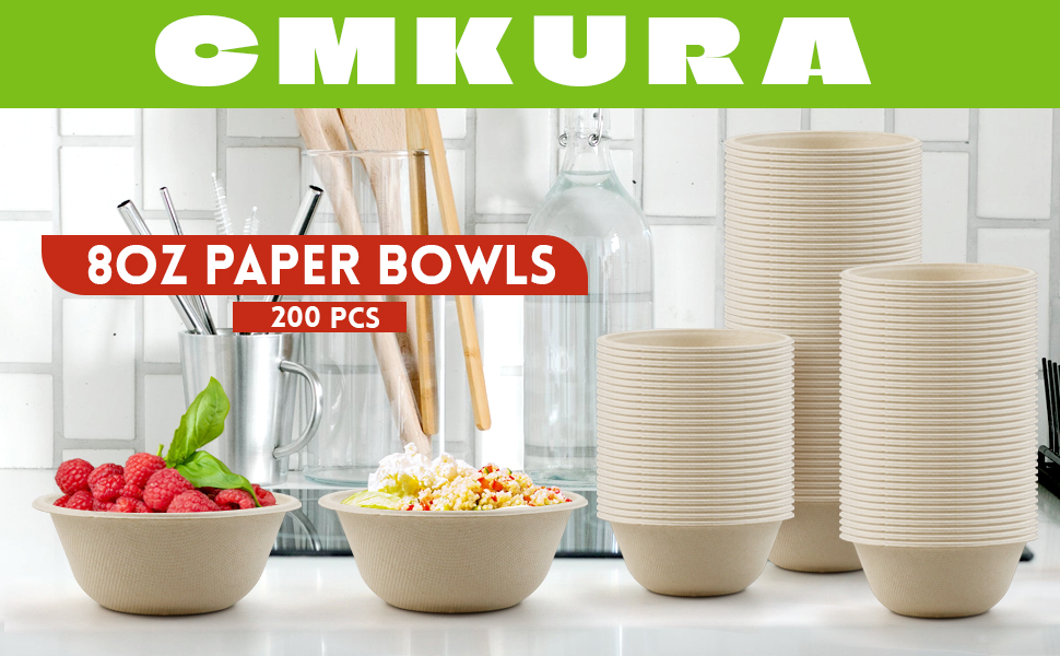 8oz disposable paper bowls