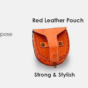Red leather pouch
