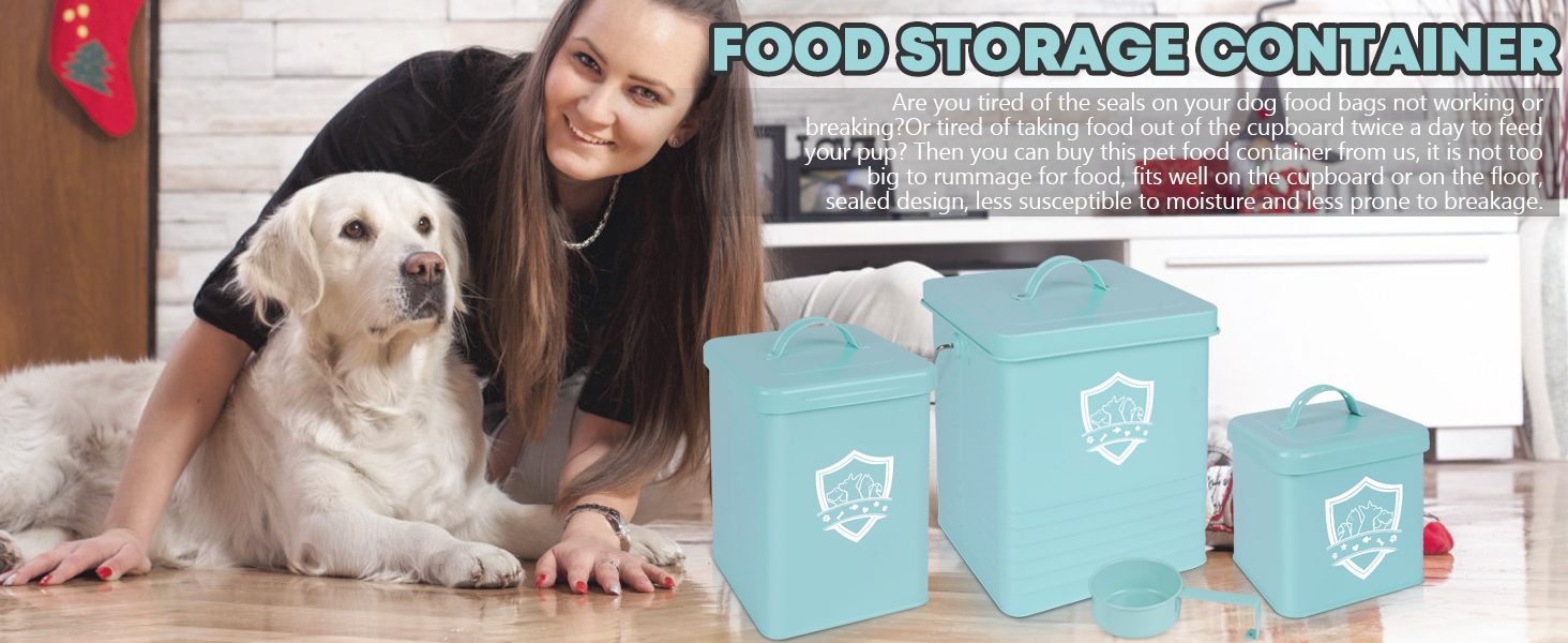 Kphico Pet Food Storage Containers with Lids,3 Pcs Dog and