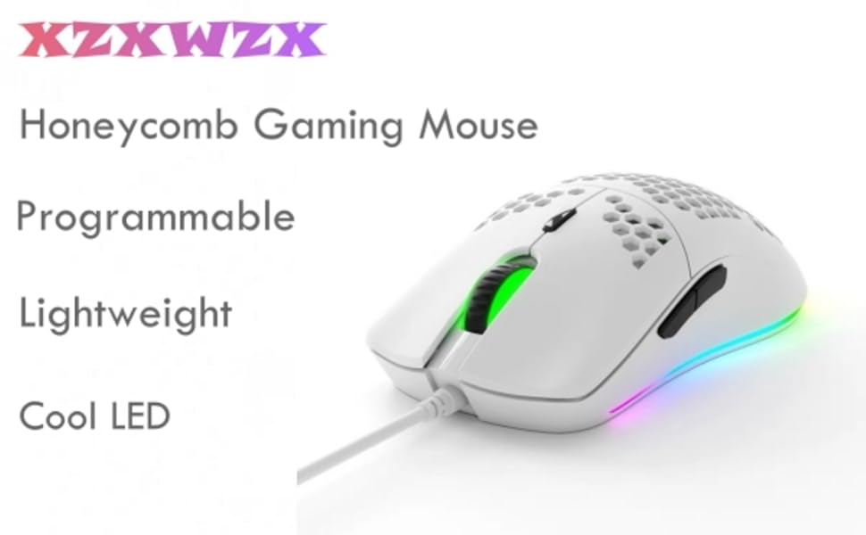 RGB Wired Gaming Mouse, Honeycomb Design Ultralight 11 RGB