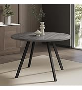 SIMTONAL Round Wood Dining Table for 4-6, 47