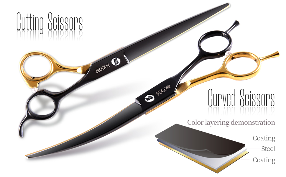 FOGOSP Dog Grooming Scissors Kit for Small Dogs, Black and