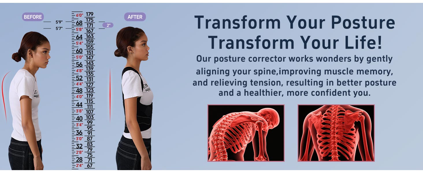 QFE Posture Corrector for Women and Men Back Brace