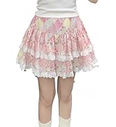 Women's Kawaii Skirts 2000s Vintage Y2k Clothing Pink A-line Slim Lolita Mini Skirts Sweet High W...