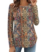Zeagoo Long Sleeve Shirts for Women Crew Neck Casual Fall Fashion Blouses Basic Tunic Tops Dressy...