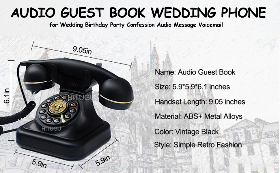 ROOMEDAL Audio Guest Book Wedding Phone, Guest Book Retro