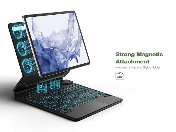 for samsung galaxy tab s9+/s9 fe+ keyboard case with trackpad