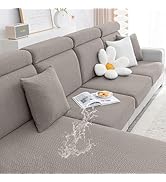 Smiry Waterproof Couch Cushion Covers, Stretch Jacquard Thick Sofa Cushion Covers, Washable Seat ...