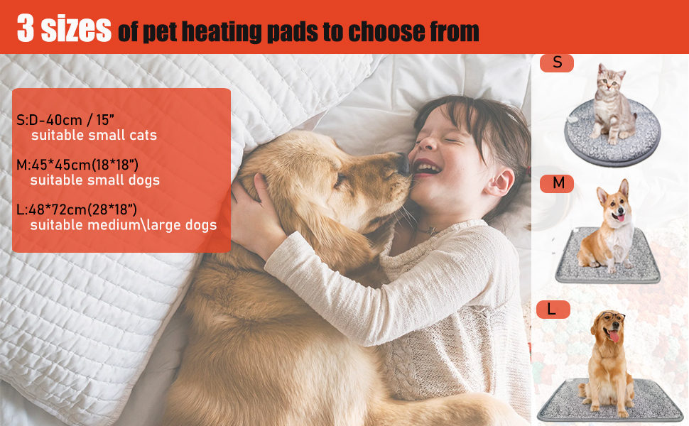 RC SLL Heated Cat Bed,Dog Heating Pad Puppy Heating Pad for Cats