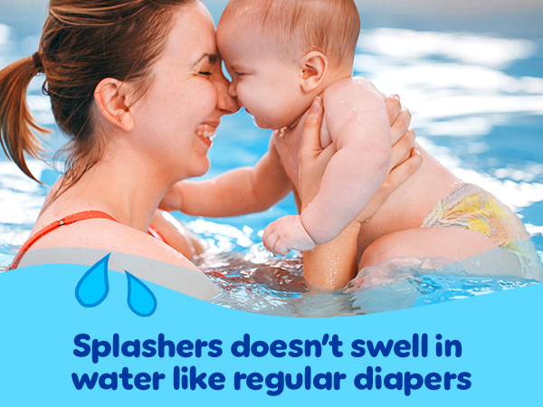 Splashers doesn't swell in water like regular diapers