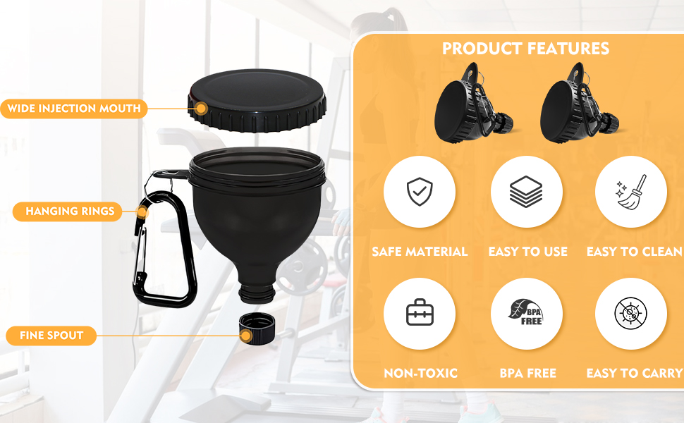 2 Pack Protein Powder Funnel, Portable Protein Powder