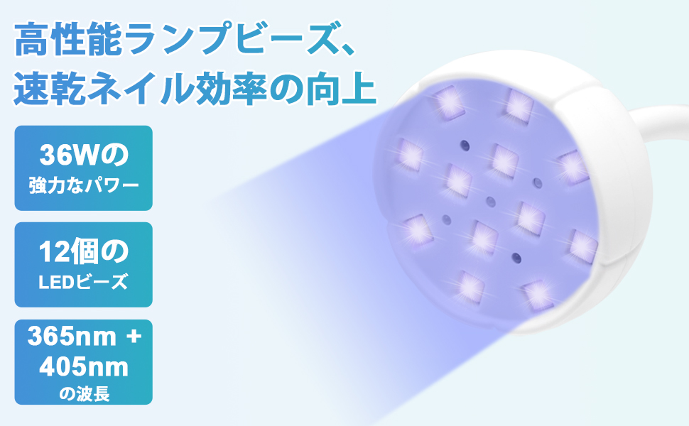 Amazon.co.jp: Lermende UV ネイルライト 36W 12pcs LED ジェル