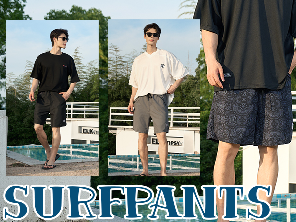 Amazon | メンズ サーフパンツ ハーフパンツ 水着 海パン
