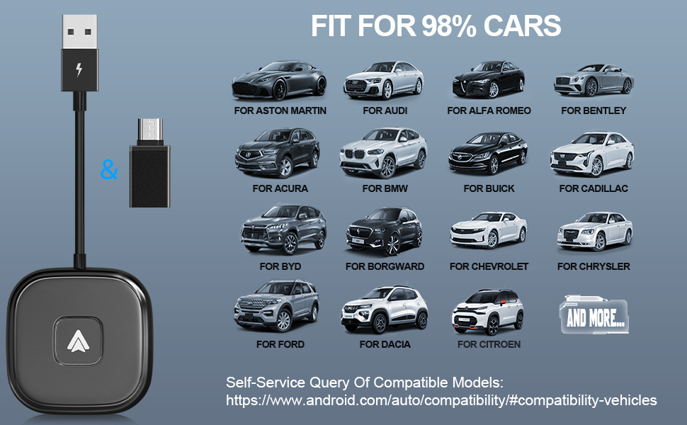 Wireless Android Auto Adapter,Wireless Android Auto Dongle,Android Auto Wireless