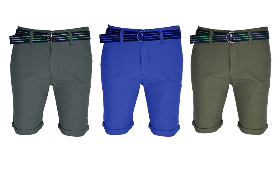 westAce Mens Stretch Chino Shorts Slim Fit Smart Belted Half Pant 11 BWLT-SSA19-4