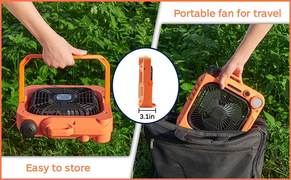 WeiKuoKA Rechargeable Camping Fan for Tent,10000mAh Battery Operated Portable Fan