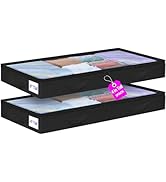 punemi Under Bed Storage Containers, Below 4 Inches Tall Low Profile Foldable Under Bed Storage,N...
