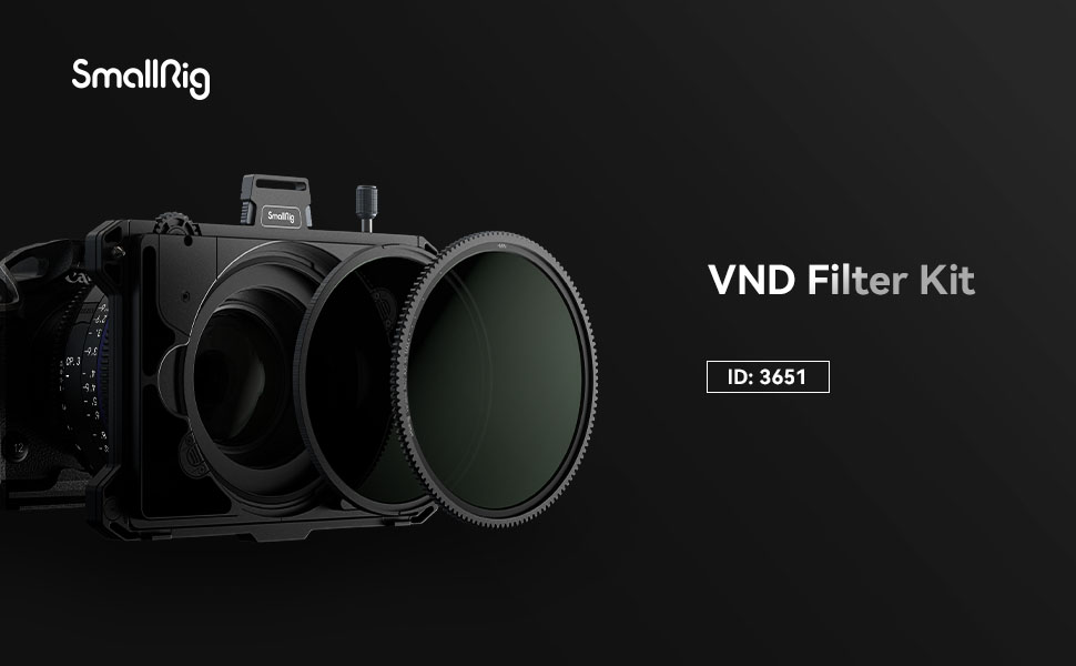 SMALLRIG VND Filter Kit, Featuring 8 Stops, Variable Neutral Density Including 2 CPL Detachable