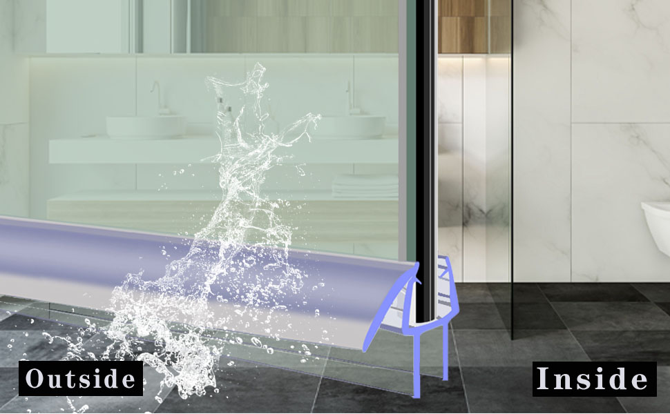 Larora Shower Door Bottom Seal, 4Pack Frameless Glass Shower Door Seal
