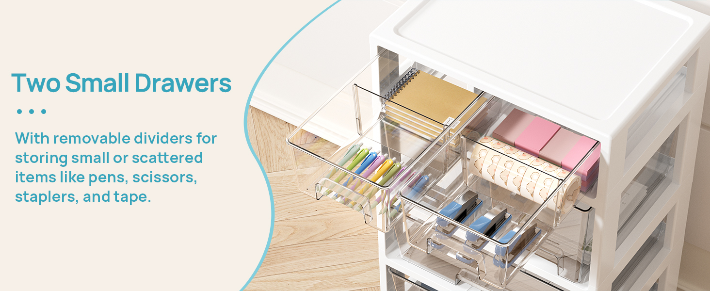 Two Small Drawers with Removable Dividers