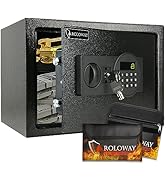 ROLOWAY Steel Safe Box (0.8 Cubic Feet), Money Safe for Home Safe, Lock Box with Fireproof Bag fo...