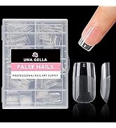 UNA GELLA Short Square Fake Nails 504pcs Short Square Press on Nails Pre-shape Short Square Gel N...