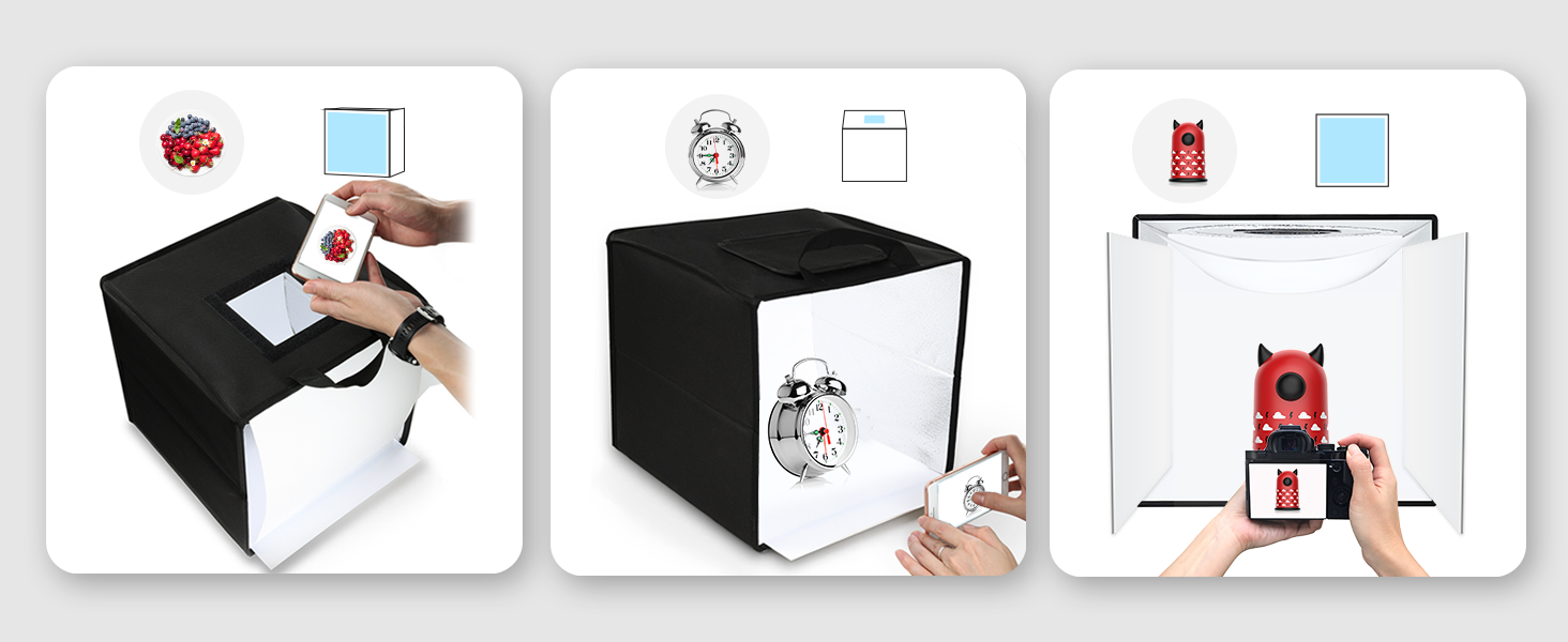 Glendan Portable Photo Studio Light Box,12"x12" Professional Dimmable Shooting Tent