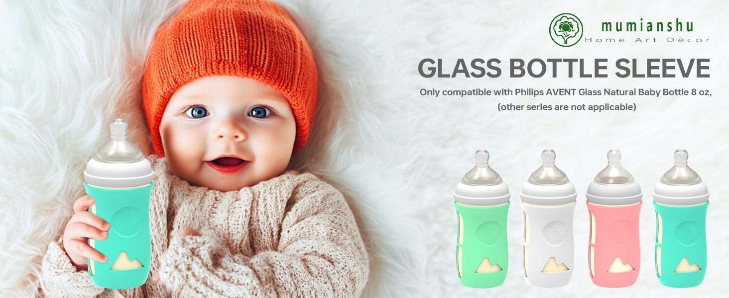 4 Pack Silicone Sleeves for Philips Avent Glass Baby Bottle