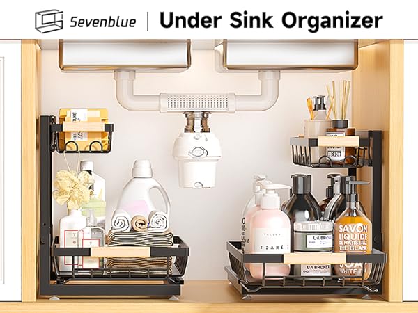 Amazon.com: Sevenblue 2 Packs Under Sink Organizer, High