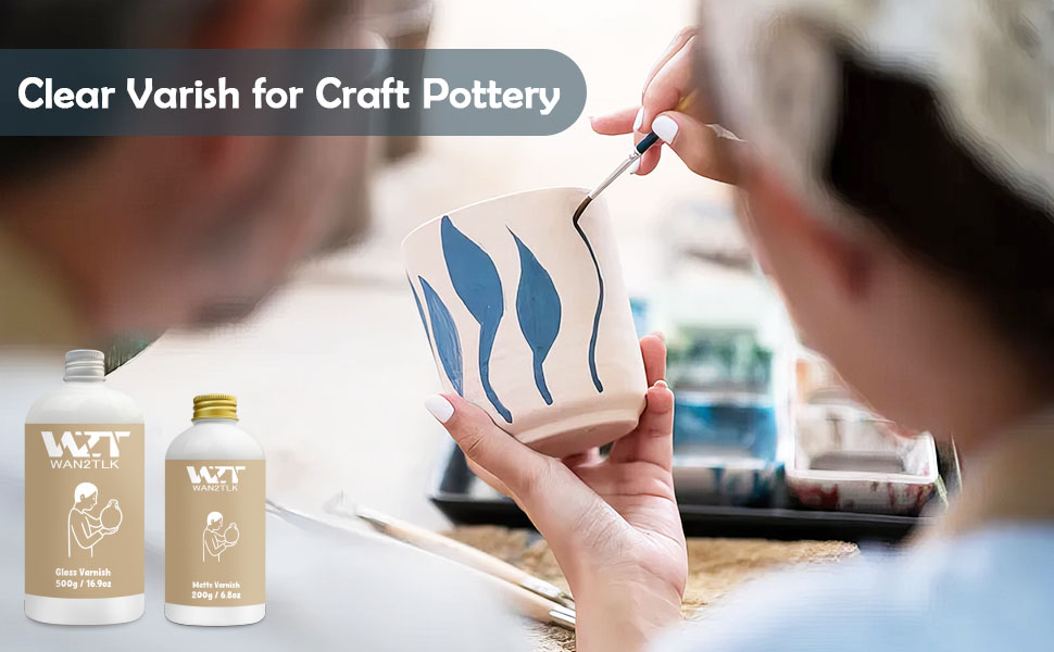 WAN2TLK 100ml Air Dry Clay Glaze, Clear Clay Varnish for