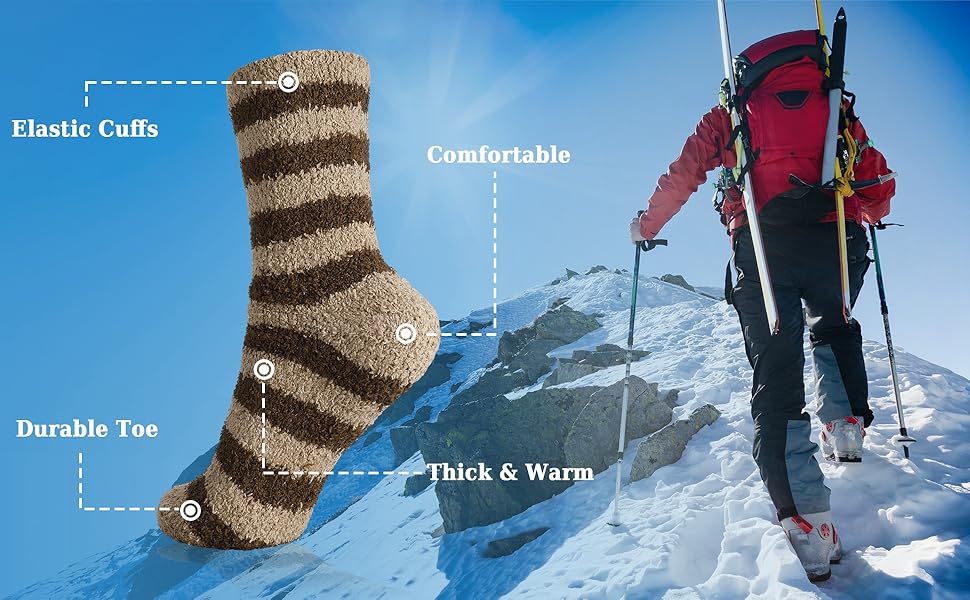 umorismo 5 Pairs Fluffy Socks Mens, Fuzzy Bed Socks Warm Sleep Socks