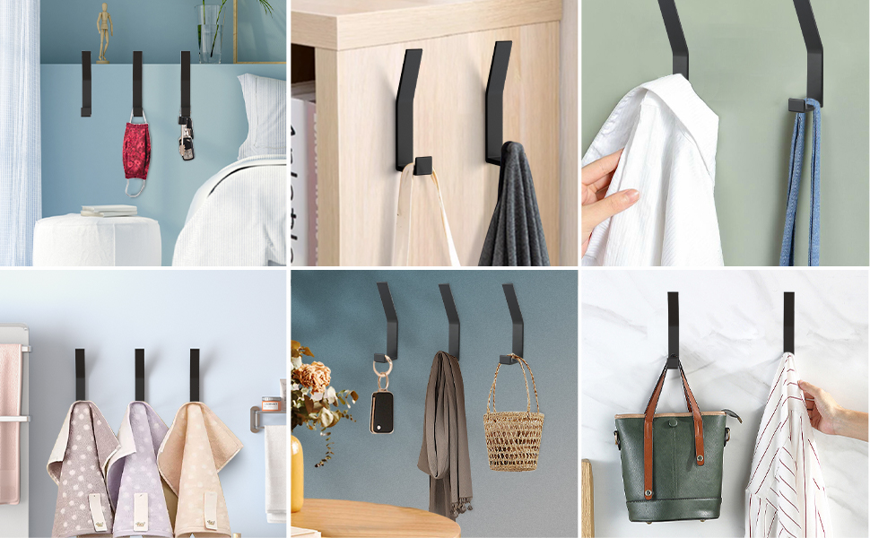 Coat Hooks Wall Mounted, 8 Packs Wall Hooks for Hanging