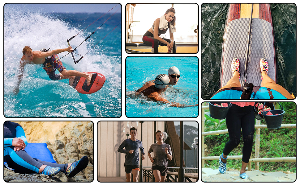 VIFUUR Water Sports Shoes Barefoot QuickDry Aqua Yoga Socks Slipon