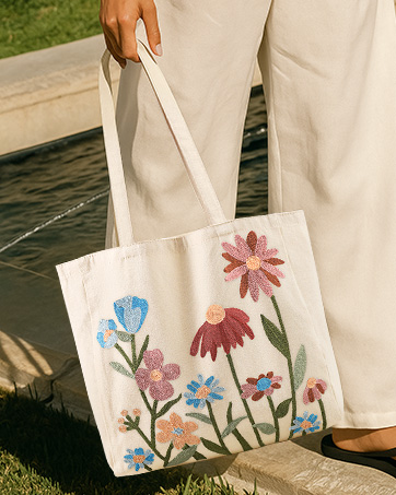 Miss Adola Embroidery Canvas Tote Bag for Women